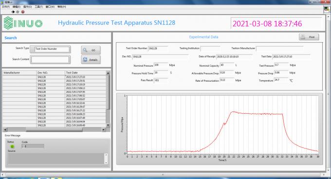 IEC 60335-2-21 2.5Mpa 물정지압력 시험 시스템 컴퓨터 작동 0